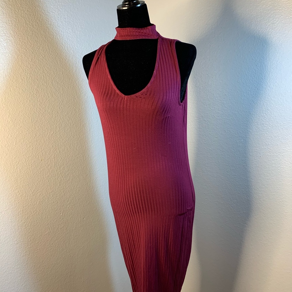 Cranberry Knit Fitted Dress